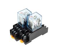 Relais électromagnétique compact for rail DIN MY2NJ/MY4NJ, bobine, relais de puissance 12 V CC/24 V CA/110 V CA/220 V, avec embase à douille, 2 NO et 2 NF.(MY4NJ,DC 24V)