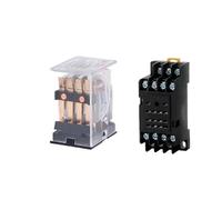 Relais électromagnétique intermédiaire avec socle, 2 pièces, AC 220 V DC 12 V 24 V, HH52P HH53P HH54P HH62P HH63P HH64P(DC 12V,HH54P 14Pin)