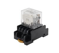 Relais HH64P P143 14 broches 10 A avec LED LY4NJ Relais intermédiaire général 12 V 24 V 110 V 220 V 380 V avec socle 1 pièce(AC - 1set,110V)