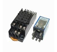 Relais intermédiaire électromagnétique général à bobine miniature MY3P HH53P MY3NJ avec base de prise LED AC 110V 220V DC 12V 24V(DC24V)