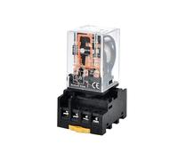 Relais intermédiaire haute puissance bobine de cuivre argent Contact général Micro Mini relais électromagnétique AC220V/DC24V(10 Pcs,3P-IAC220V With Base)