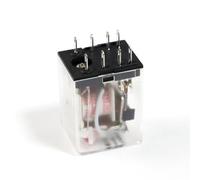 Relais intermédiaire miniature, relais électromagnétique miniature électronique, 5A, 8 broches, MY2N-J, 12V, 24V, 110V, 220V, 380V(With base,DC12V)