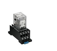 Relais Mini relais intermédiaire avant avec socle de prise petit contacteur électromagnétique AC DC 12V 24V 110V 220V 8/11/14 broches(Ac,11pins 110v)