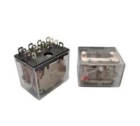 Relais Miniature Ly4nj Hh64p P143 14 broches 10A avec relais intermédiaire LED 12V / 24V / 220V 10A, relais de commutation général avec base, 1 pièce(AC220,Hand)