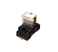 Relais petit relais intermédiaire haute puissance RKL4CO-LT ensemble 10A 14 pieds AC 230V/DC 24V avec lumière LED bouton de Test inching(RKL4CO024LT SYB14 E)