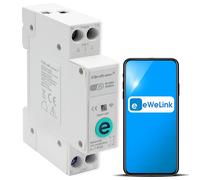 Relais rail DIN Qoltec 63 A avec compteur électrique | eWeLink par Sonoff | Wi-F