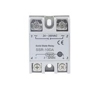 Relais statique SSR 10DA, 25DA, 40DA, contrôle CC, CA, coque blanche, monophasé, avec couvercle en plastique, entrée 3-32 V, sortie 24-380 V(SSR-10DA)