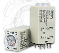 Relais temporel 8 broches 60 secondes retard AC220V H3Y-2(H3Y-2 60S DC12V) | 60 secondes réglables, fonctionnement CA 220 V, prise 8 broches, plastique robuste, industrie