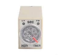 Relais temporel 8 broches 60 secondes retard AC220V H3Y-2(H3Y-2 60S DC24V) | 60 secondes réglables, fonctionnement CA 220 V, prise 8 broches, plastique robuste, industrie