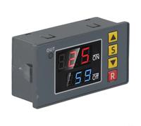 Relais temporel DC 12 V avec écran LED - Interrupteur minuteur programmable 0 à 999 h pour contrôle de cycle, retard d'arrêt, montage sur rail de chapeau, charge 10 A