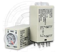 Relais temporel H3Y-2 avec 8 broches, réglable en 60 secondes, retard d'allumage, 24 V CC/220 V AC, 5 A, affichage LED, boîtier compact pour commande industrielle sans douille (H3Y-2 60S AC220 V)