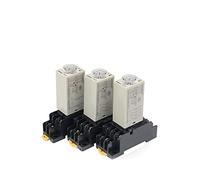 Relais temporisé 0-60 min H3Y-2/4 AC24V AC110V AC220V avec mini relais de base à 8 broches(Ac380v,H3Y-2 60Seconds)