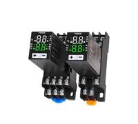 Relais temporisé à cristaux liquides H3Y-2/4, 220v 24v, double temps avec Base, petit affichage numérique(H3Y-4 DC24V)