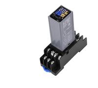 Relais temporisé à cristaux liquides H3Y-2/4, AC 220 V DC 12 V 24 V, double temporisation avec base, petit affichage numérique, contrôle du temps de cycle, retardateur(DC 12V)