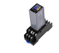 Relais temporisé à cristaux liquides H3Y-2/4, AC 220 V DC 12 V 24 V, double temporisation avec base, petit affichage numérique, contrôle du temps de cycle, retardateur(DC 24V)