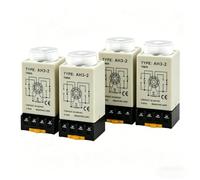 Relais Temporisé AH3-2, Commande De Commutateur De Synchronisation De Retard De Mise Sous Tension Avec Base, DC12V, Synchronisation 1 Seconde, Bornier À Huit Broches(Pack Of 4)