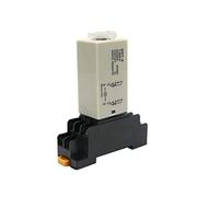 Relais temporisé H3Y-2 AC110V 220V 380V DC12V 24V avec prise de base, bouton rotatif temporisation mise sous tension DPDT 0-60 min, 50 pièces(0-1 Seconds,DC 12V)