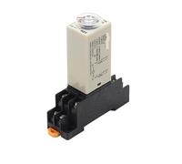 Relais temporisé H3Y-2, interrupteur à bouton rotatif DPDT, réglable, 220 V CA, 12 V CC, 24 V, 0 à 60 minutes/secondes, avec socle(DC24V,0-3S)