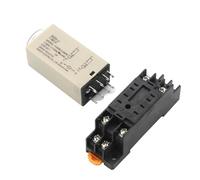 Relais temporisé H3Y-2, interrupteur à bouton rotatif DPDT, réglable, 220 V CA, 12 V CC, 24 V, 0 à 60 minutes/secondes, avec socle(DC24V,0-60M)