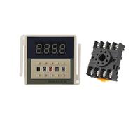 Relais temporisé numérique à LED, interrupteur de retard programmable 0,01 S-99 H 99 M, base de prise AC/DC 12 V 24 V 36 V 110 V 220 V 380 V(DC AC 12V)