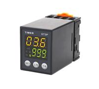 Relais temporisé numérique LCD ST3P-1Z ST3P-2Z ST3P-2ZH, relais de retard Programmable, retard de mise hors tension 12V/24V/220V avec Base de prise PF083A 1 pièces(ST3P-1Z 12V)