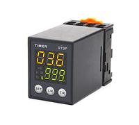 Relais temporisé numérique LCD ST3P-1Z ST3P-2Z ST3P-2ZH, relais de temporisation Programmable, retard mise hors tension 12V/24V/220V avec Base prise PF083A(ST3P-1Z 12V)