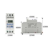 Relais temporisé numérique programmable hebdomadaire sur rail DIN 220 V, 230 V, 110 V, 12 V, 24 V, 48 V, 15 A, 30 A, THC15A(1NO1NC 110V AC DC)