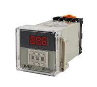 Relais temporisé programmable à affichage numérique LED JSS20-48AMS DC24V AC220V avec base de prise, temporisation de 0,01 s à 999 h(999M-AC220v)