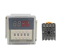 Relais temporisé programmable à LED numérique DH48S-1Z 0,01s-99h99m, base de prise AC/DC 12V, 24V, 36V, 110V, 220V, 380V, temporisateur(AC220V)