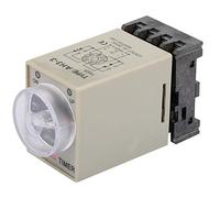 Relais Temporisé sur ON, AH3-3 AC 110V Relais Temporisé à Temps Allumé Relais Temporisé à Bouton-poussoir 0-10 Secondes Relais Temporisé avec Base AC 110V