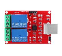 Relais USB 2 canaux 5 V, pilote de module de relais 5 V pour contrôleur intelligent PC et mode de connexion de borne de commande NC, COM, NO