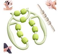 Relajador De Piernas Collier de serrage circulaire à 9 roues, rouleau à anneau multifonction à 360 degrés pour jambes, cou, main, bras, relaxant musculaire, pour femme, pour le sport, le yoga (vert)