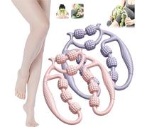 Relajador De Piernas, Relajador De Piernas De 12 Rodillos, 9 Roues Circulaires Jambes Pinces, Rouleau à Anneau Multifonctionnel Portatif, Défrisant à 360 Degrés Jambe Cou Musculaire Main Bras Relaxant