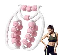 Relajador de Piernas, Relajador De Piernas De 12 Rodillos Manuel, Rouleau Masseur de Jambes, Roue Circulaire Jambe, 360 Degrés Jambes Cou Musculaires Mains Bras Relaxant (Rose + 12 Roues)