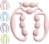 Relajador De Piernas, Relajador De Piernas De 12 Rodillos, Masajeador De Pantorrillas Y Piernas, Nine Wheel Circular Leg Clamp, Circular Leg Clamp Roller, for Massage Elbow Legs (Rose)