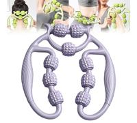 Relajador De Piernas, Relajador De Piernas Manual, Nine Wheel Circular Leg Clamp, Roller for Arm Massage with Circular Clamps, Multipurpose Massage Tools for Women and Men (Purple)