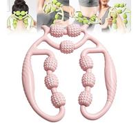 Relajador De Piernas, Relajador De Piernas Manual, Nine Wheel Circular Leg Clamp, Roller for Arm Massage with Circular Clamps, Multipurpose Massage Tools for Women and Men (Pink)