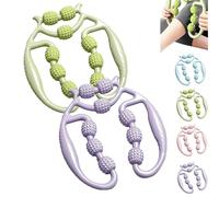 Relajador De Piernas Rouleau de massage circulaire à 9 roues pour massage des jambes avec pinces circulaires Vert + Violet