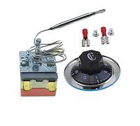 Reland Sun 1 interrupteur de contrôle de température d'expansion de liquide à fond blanc AC 250 16 A 30-400 Celsius pour chauffage de four (30-110-rouge, 2P 2 m)