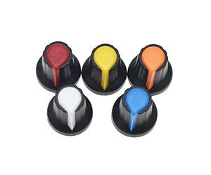 RELAND SUN 5 types de 20 pièces au total 100 boutons de potentiomètre de 15 x 17 mm avec trou de 6 mm