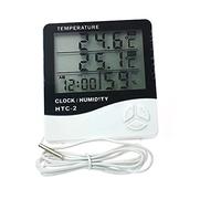 Reland Sun Hygromètre numérique LCD température hygromètre, thermomètre d'intérieur pour serre, rappel sonore d'horloge, moniteur de température de bureau (HTC-2)