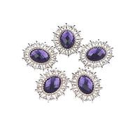RELAND SUN Lot de 5 accessoires ovales à strass pour invitation de mariage (bleu marine)