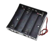 Reland Sun Lot de 5 boîtes de rangement 18650, 1 x 2 x 3 x 4 x 18650, 1 x 2 x 3 x 4 emplacements pour piles avec câble ou broche ou connecteur CC (18650-X4-A)