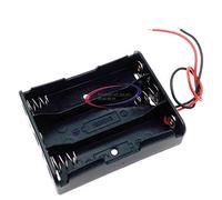 Reland Sun Lot de 5 boîtes de rangement pour piles 18650 avec fil de plomb - 1 emplacement 2 emplacements 3 emplacements 4 emplacements en parallèle - Noir - Avec broche (3 sections 11,1 V)