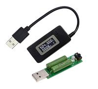 Reland Sun Mini testeur de tension avec écran LCD double USB et chargeur USB (noir + charge)