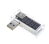 Reland Sun Testeur de tension portable USB numérique pour courant de charge et de tension, mini chargeur USB, médecin, voltmètre, ampèremètre (flexion-transparent)