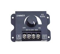 Reland Sun Variateur de bande lumineuse à LED, DC 12 V-24 V 30 A PWM pour bouton de variateur de luminosité, interrupteur marche/arrêt avec boîtier en aluminium