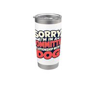 Relation engagée Propriétaire d"animal de compagnie drôle amoureux des chiens Gobelet isotherme en acier inoxydable double paroi