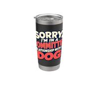 Relation engagée Propriétaire d"animal de compagnie drôle amoureux des chiens Gobelet isotherme en acier inoxydable double paroi
