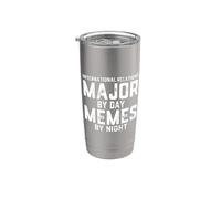 Relations internationales Major By Day Memes Night Diplomacy Gobelet isotherme en acier inoxydable double paroi